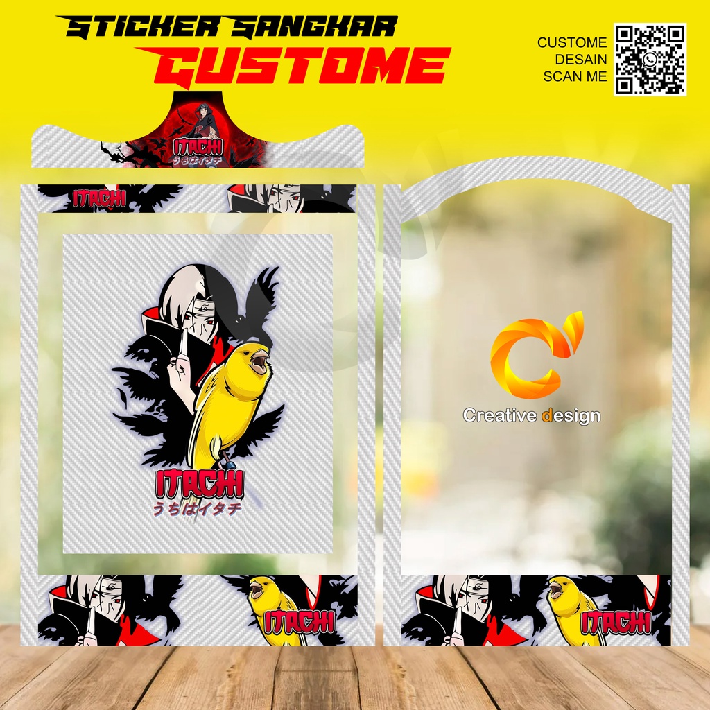 STICKER DECAL SANGKAR KOTAK CUSTOM KENARI