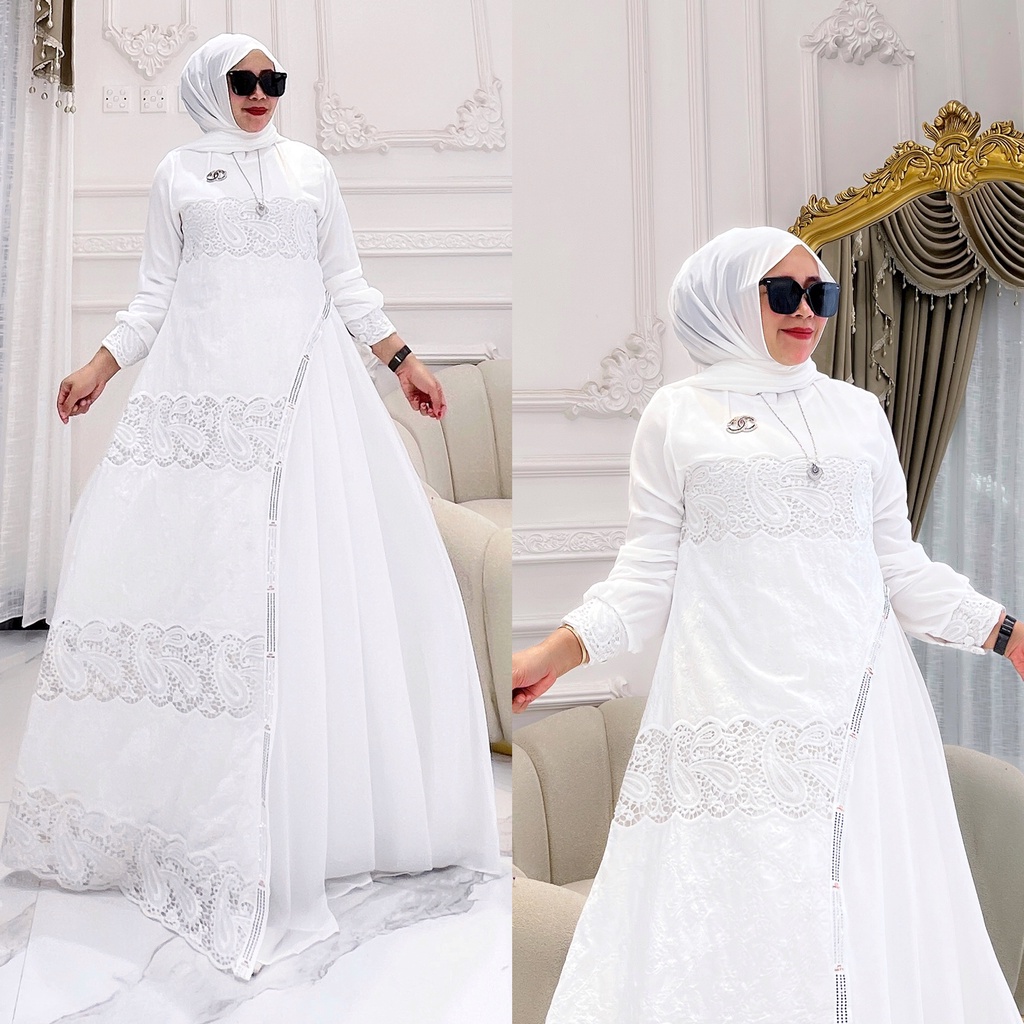 Sauna_Fashion.id/Gamis Abaya Turkey Terbaru Premium Quality Fashion Lebaran Mewah Hitam Wanita Dewas