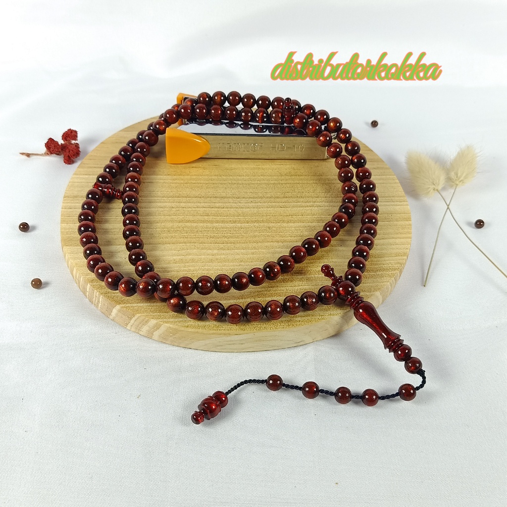 TASBIH 99 TALI ARUS MERAH (USER) (AKAR BAHAR) 8MM