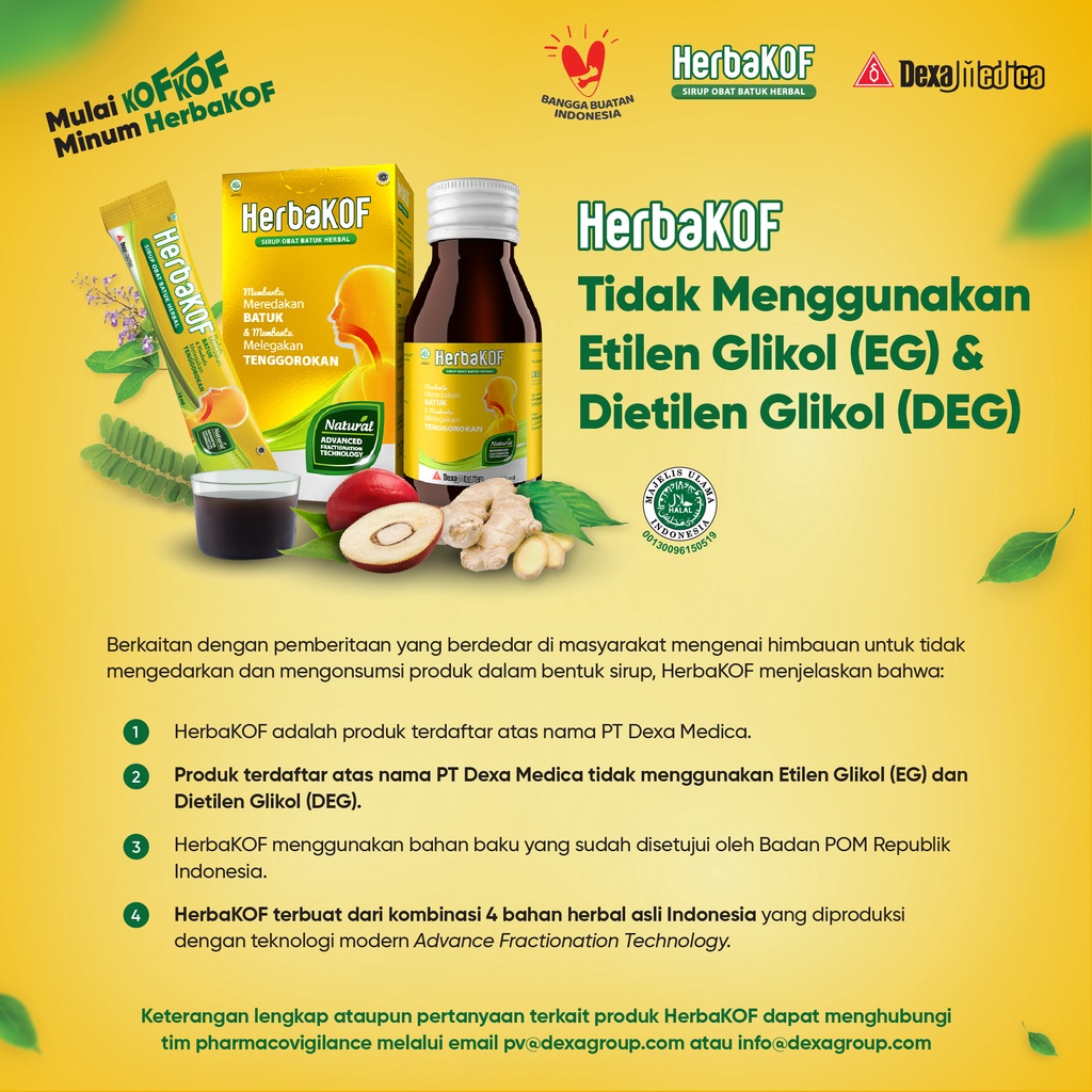 HERBAKOF SIRUP BATUK HERBAL 60 ML / SOLUSI BATUK DAN TENGGOROKAN