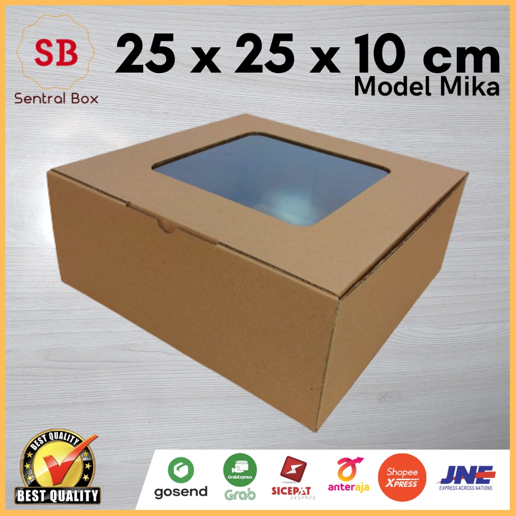 

( Min.order 5 pcs ) DUS MIKA 25 x 25 x 10 cm ..Die Cut Model Mika kotak packing kue Tart - ( pembelian di atas 10 pcs lebih murah )