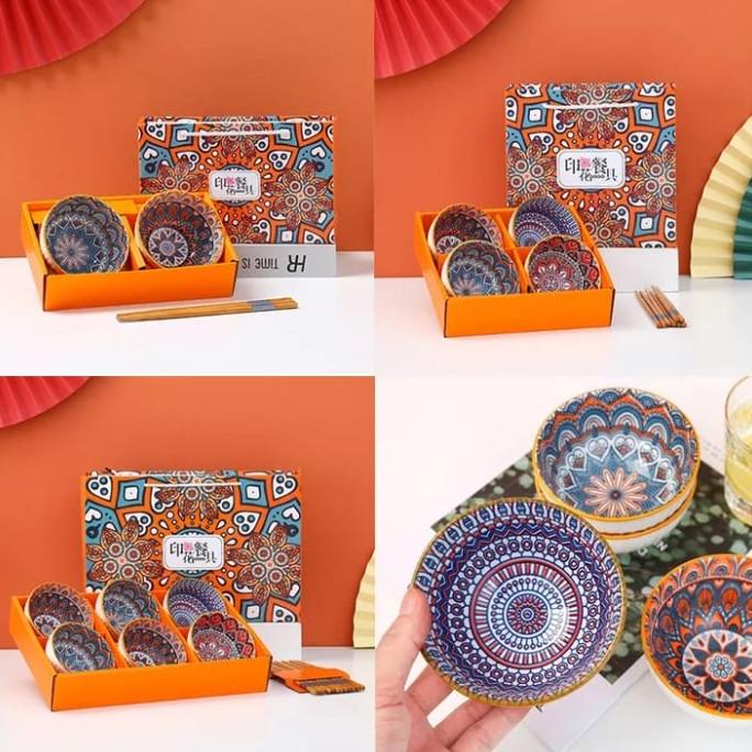 Mangkok Jepang Hampers Set Keramik Melamin Mangkok Natal Imlek Ramadan