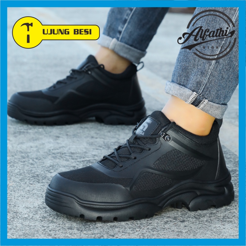 AlFathi Sepatu Safety Sneakers Sport New Guyisa Black Predator