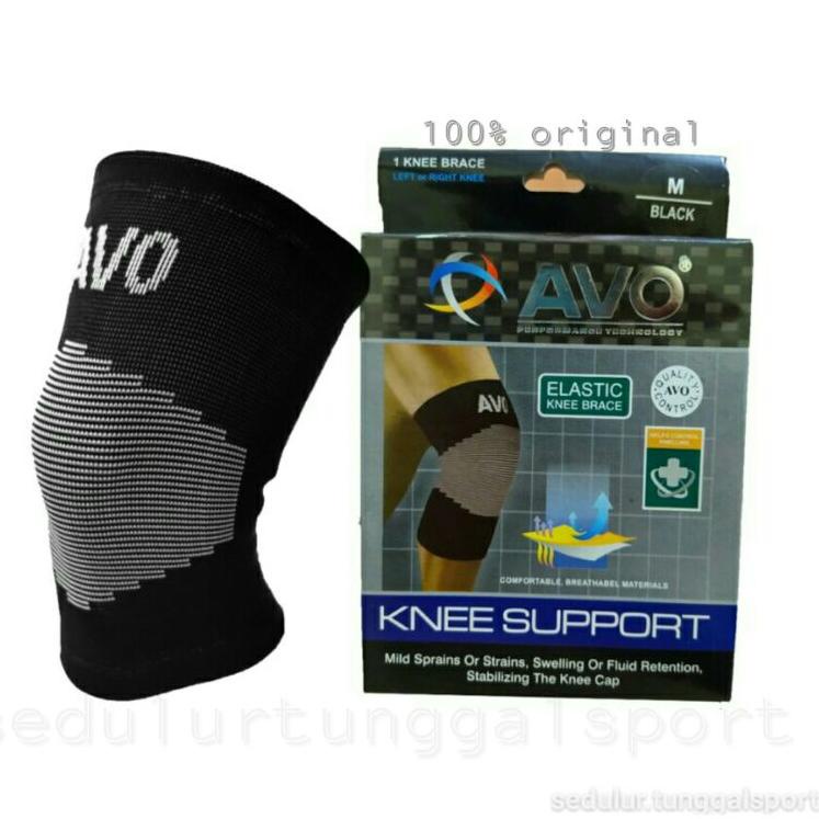 BCR.7Fe23ᴱ– Deker Lutut Knee Band AVO Original Warna Hitam Ukuran Pendek Murah Deker Olahraga Voli B