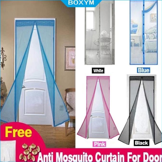 Tirai Pintu Magnet Kawat Nyamuk Magic Net Polos Tirai Anti Nyamuk