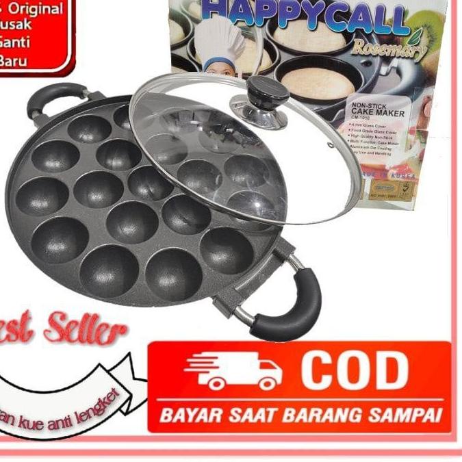 ♛ Cetakan Kue Takoyaki Teflon 19 Lubang Cekung Snack Maker Pentol Goreng Teflon Tebal Anti Lengket ✬