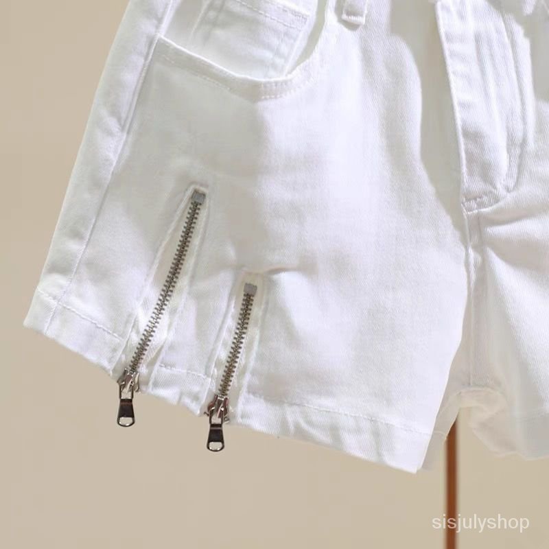 [✅BISA COD] #Sisjuly# Celana pendek denim putih wanita musim panas musim panas tipis baru pinggang t
