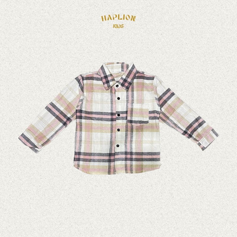 Kemeja Anak Laki-Laki dan Perempuan Kotak Flanel Lengan Panjang size SML (2-4 tahun) | Haplion Kidswear