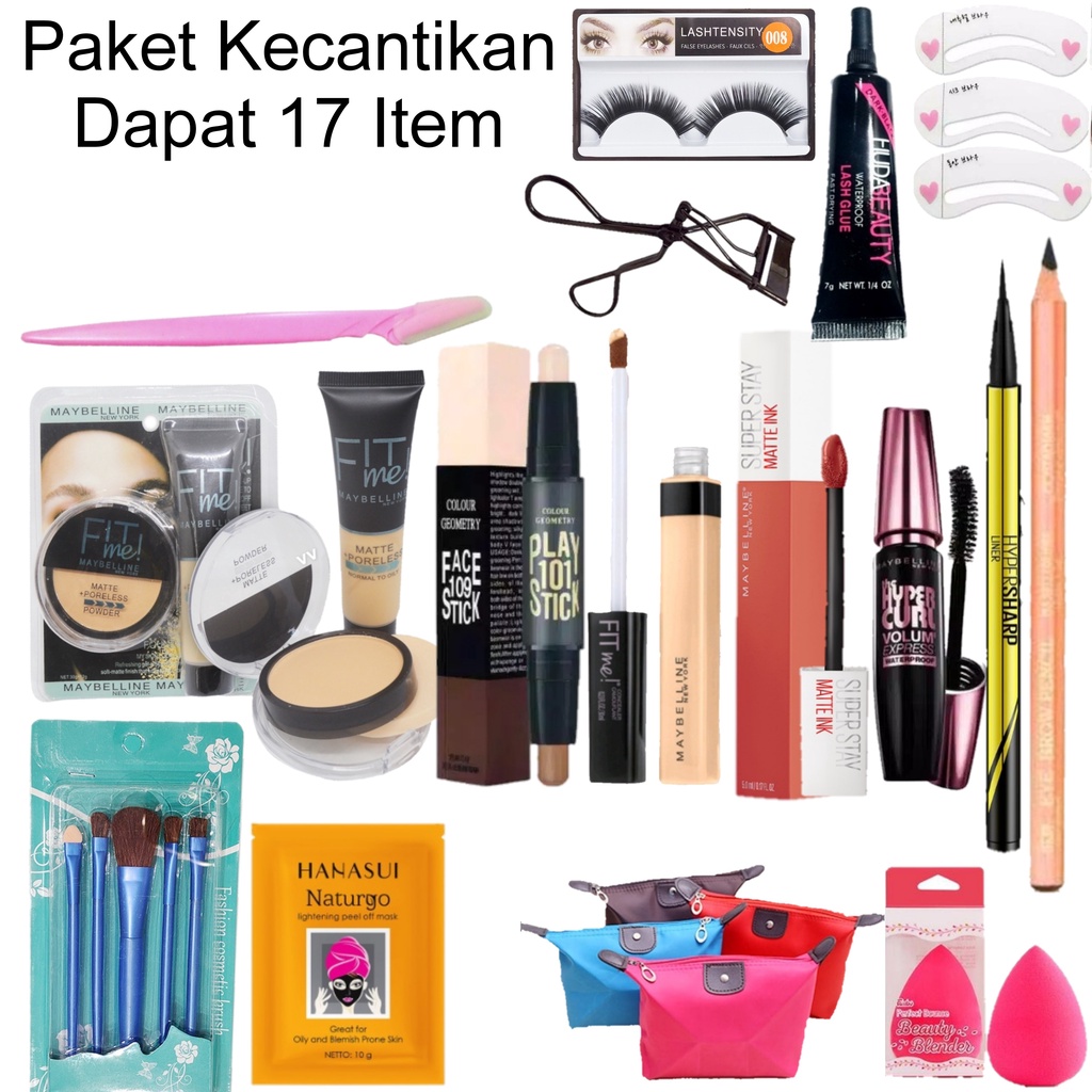 Paket Kosmetik 16 in 1 Super Lengkap Hemat - Paket MakUp Murah Lengkap