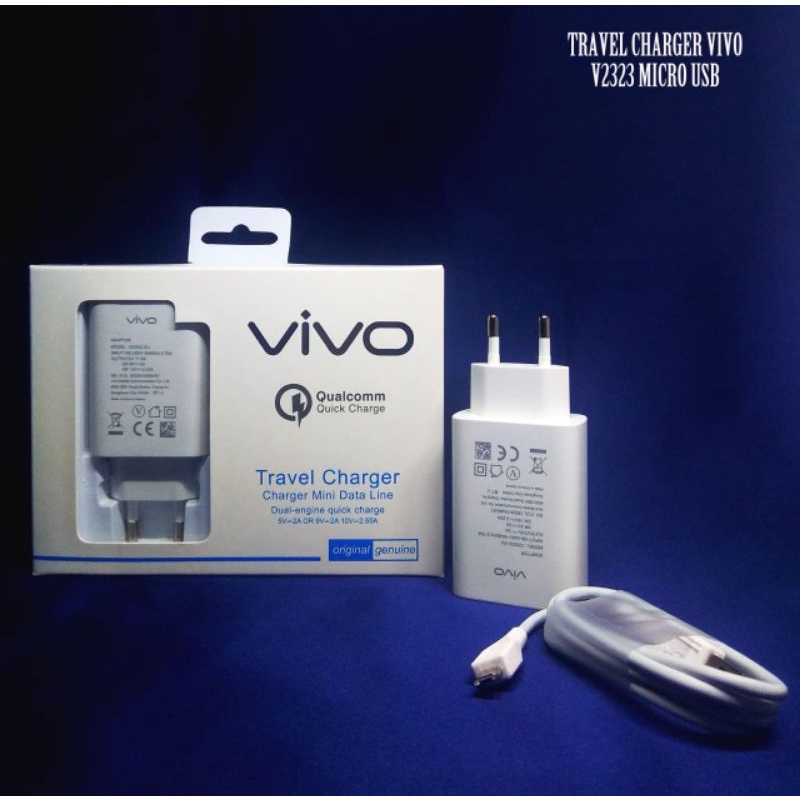 Charger Vivo Original 100% Fast Charging 9V-2A 18 Watt Micro USB