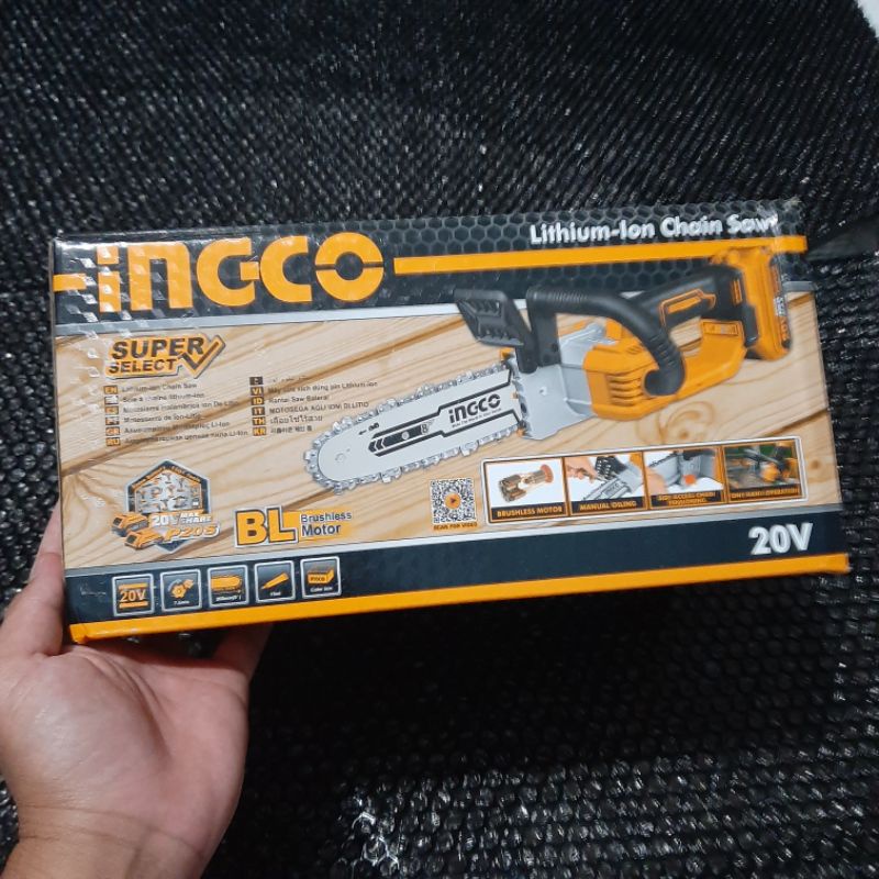 GERGAJI CORDLESS CHAINSAW 8 INCH INGCO CGSLI20851 belum termasuk baterai dan charger