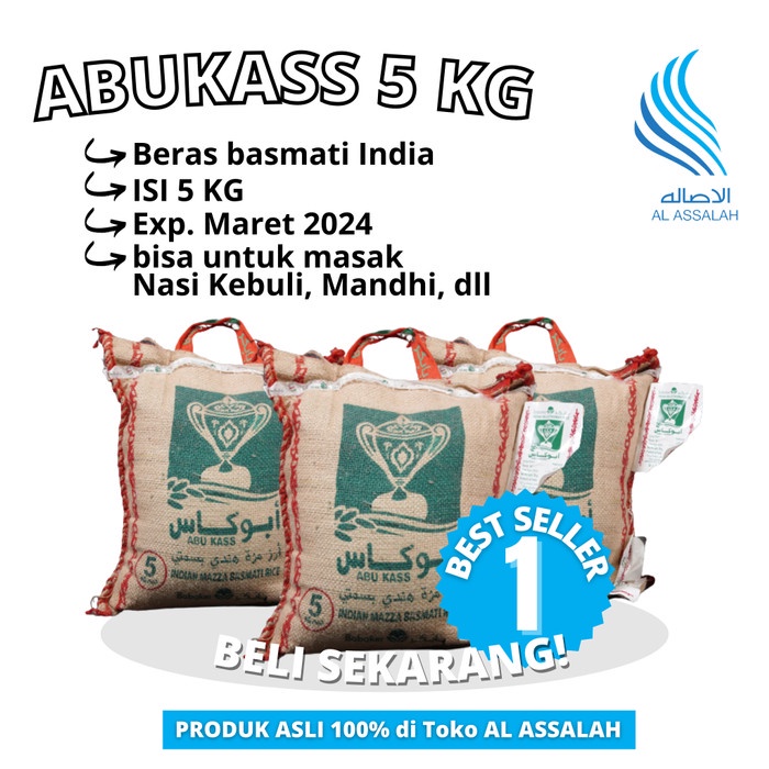 

Beras India Basmati Rice Abukass Basmati 5 kg Kabuli Kebuli Briyani