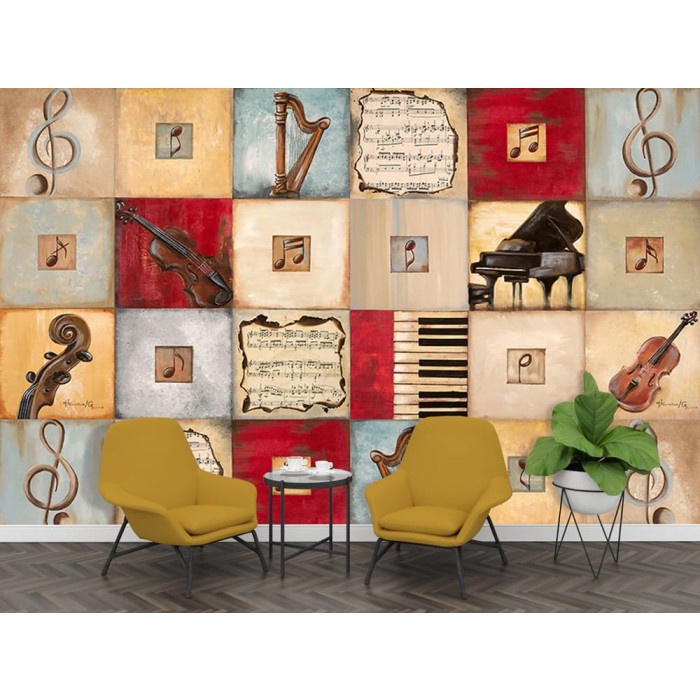 WALLPAPER PRINTING MOTIF MUSIC CUSTOM