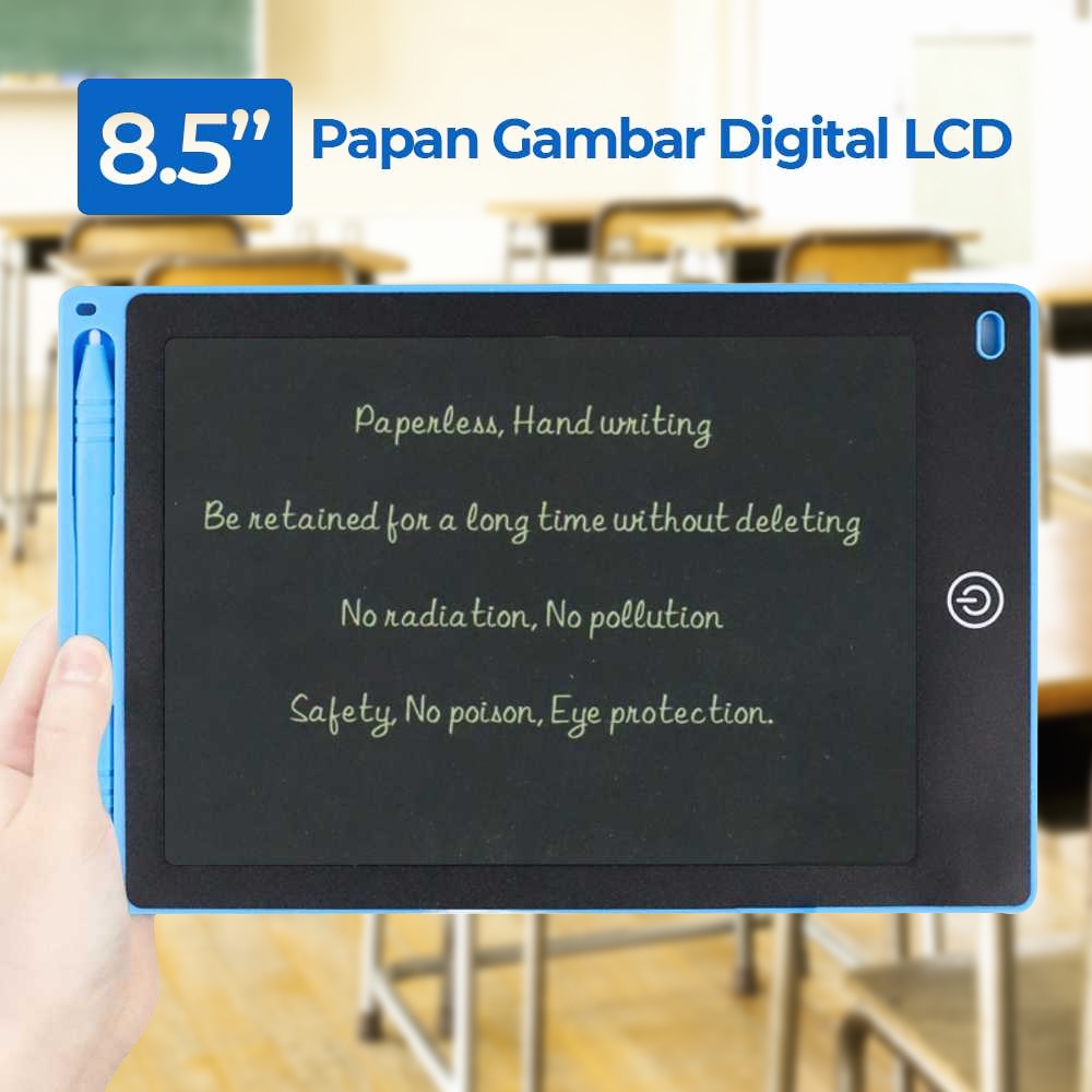 Papan Gambar Digital LCD Drawing Graphics Tablet Colorful 8.5 Inch - RO85 - Blue