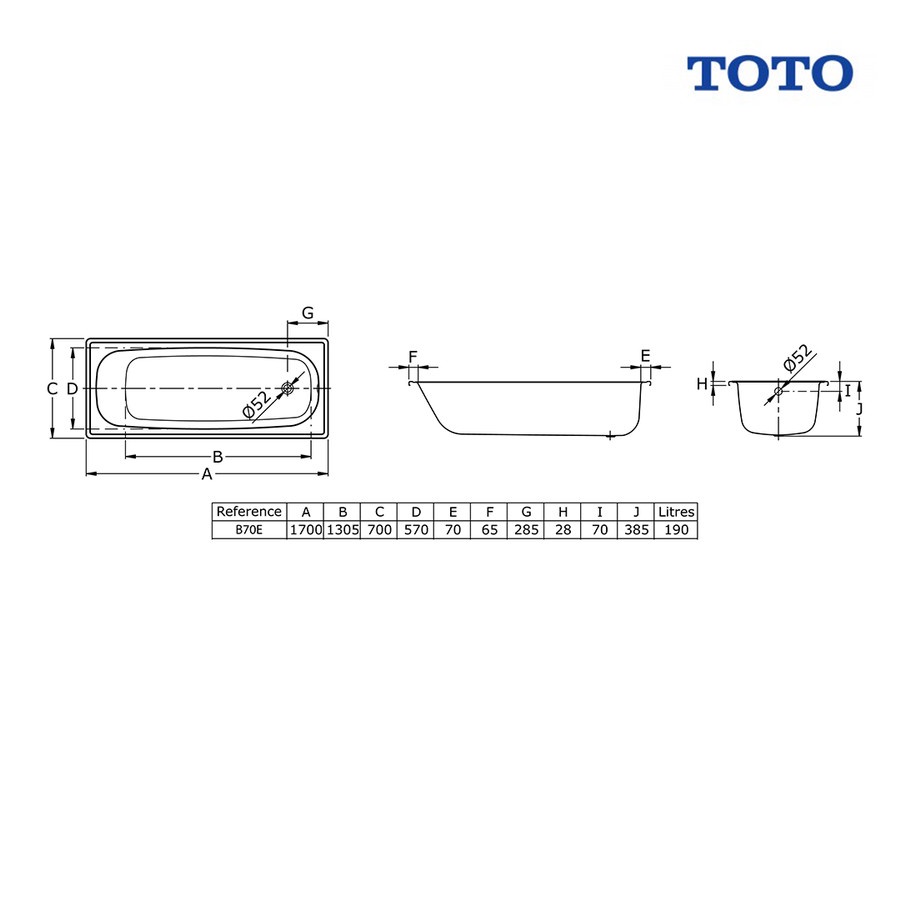 BATH UP TOTO FB1700-75 WHITE ORIGINAL TOTO