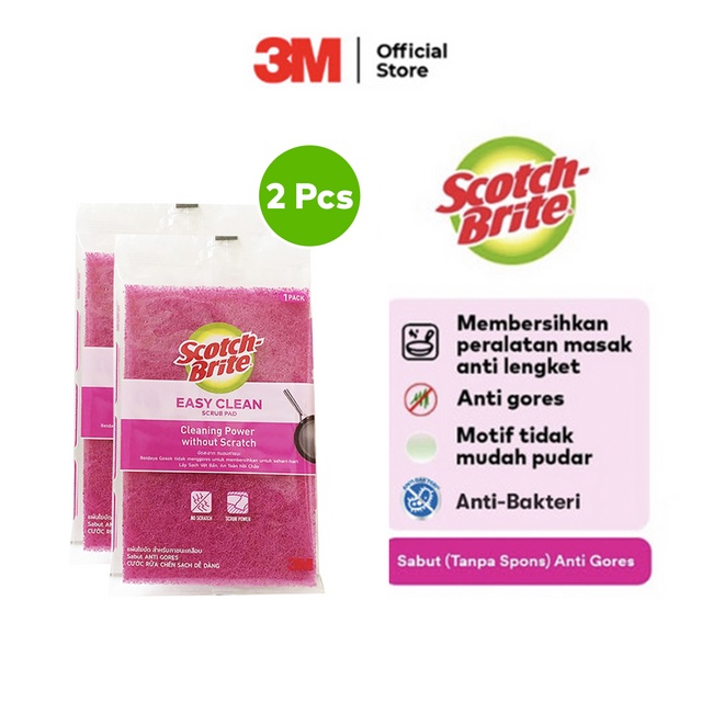 Jual Nuz Scotch Brite Sabut Spons Easy Clean Scrub Pad Anti Gores Untuk Alat Masak