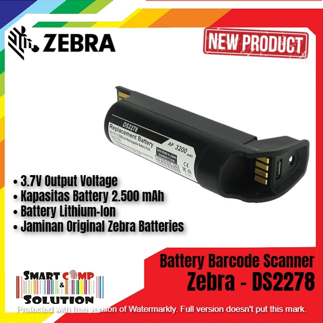 Baterai Battery Batre Barcode Scanner Zebra DS2278 / DS-2278 OEM