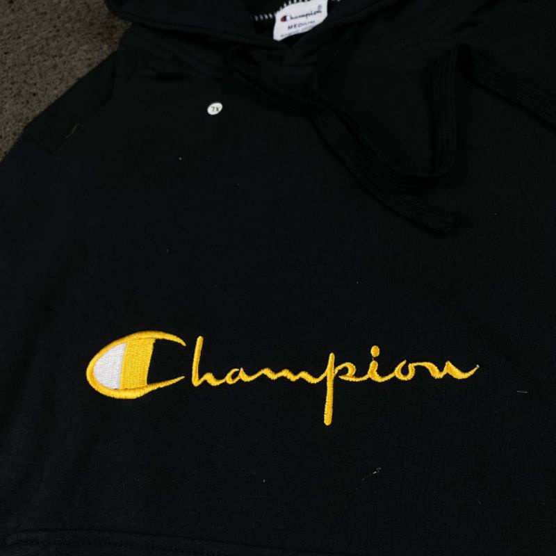 HOODIE CHAMPION BORDIR FULL TAG LABEL CASUAL HYPE