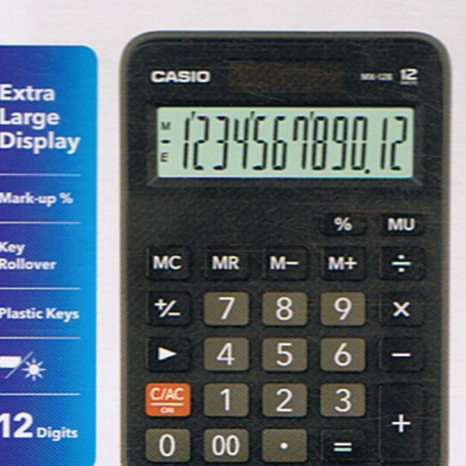 

Calculator Casio MX 12 B 12 digit dual power. buo05