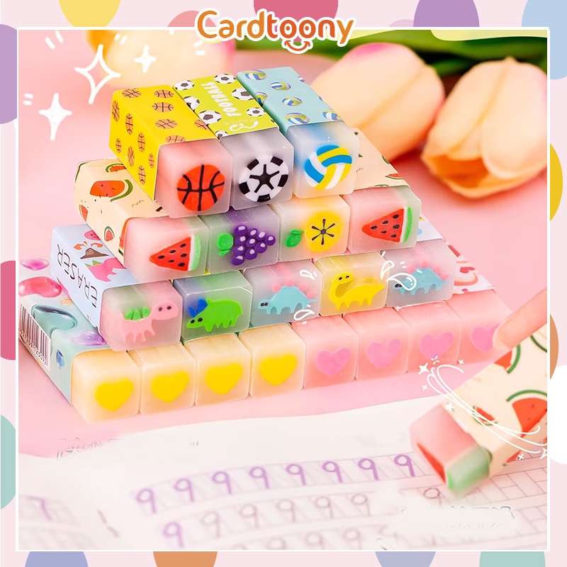 

Penghapus Lucu Imut Motif Buah Hewan Dinosaurus Hati Astronot Eraser Bunga Pink Kelinci Bola