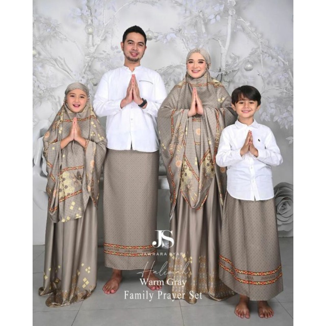 mukena couple ottoman series raya family prayer set jawhara syari