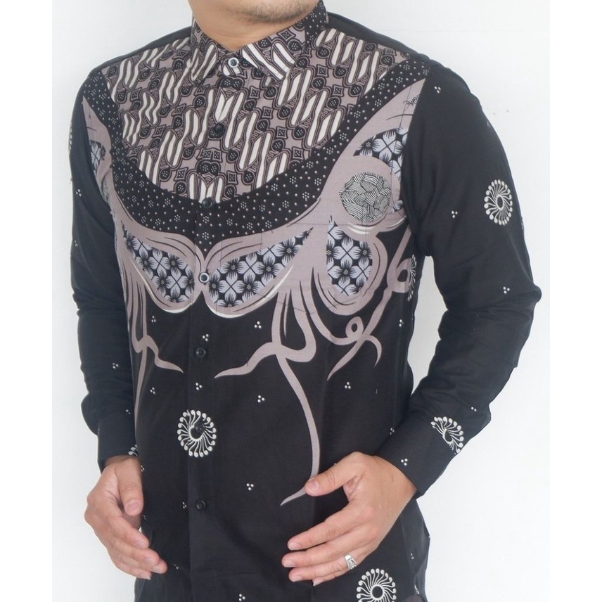 Baju Batik Pria Slimfit Kemeja Lengan Panjang Hem Slim Fit LBL 2009