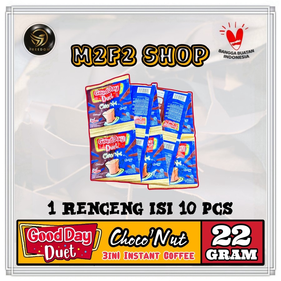 

Kopi Good Day Duet Choco Nut 3in1 Sachet - 22 gr (Kemasan Renceng)