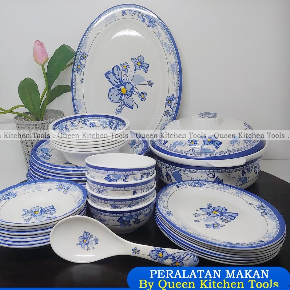 ☊ 1 Set Peralatan Makan Melamin Korea | Original | Dilengkapi Mangkuk dan Piring ✼