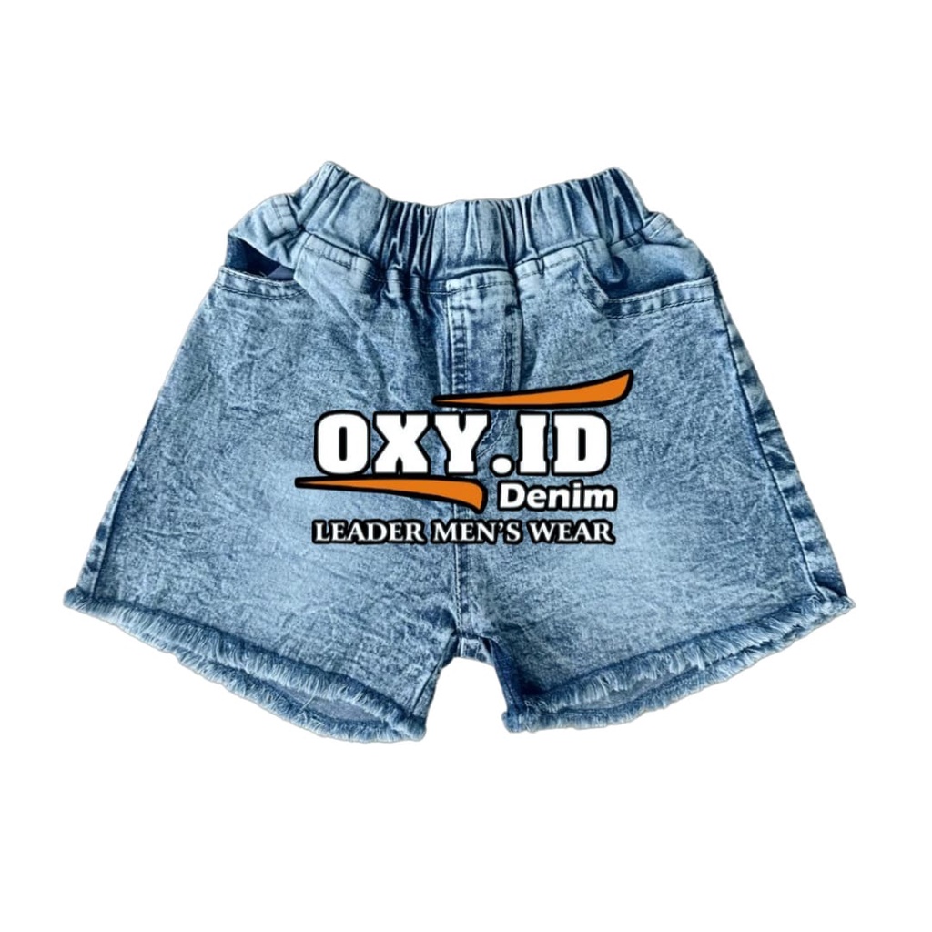 Celana hotpant jeans anak cewek model rawis bahan sofjeans mulur elastis