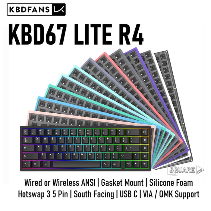 Terlaris Kbd67 Lite R4 - Gasket Mount Barebone Mechanical Keyboard 65%