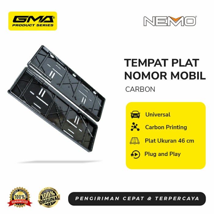TEMPAT / DUDUKAN PLAT NOMOR MOBIL CARBON NEMO