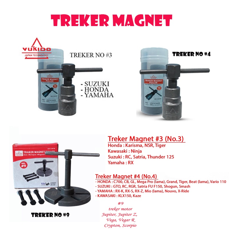 PAKET TREKER MAGNET MAGNET PULLER SET No.3 no.4 no.9 no.11 TRAKER MAGNET HONDA DAN YAMAHA