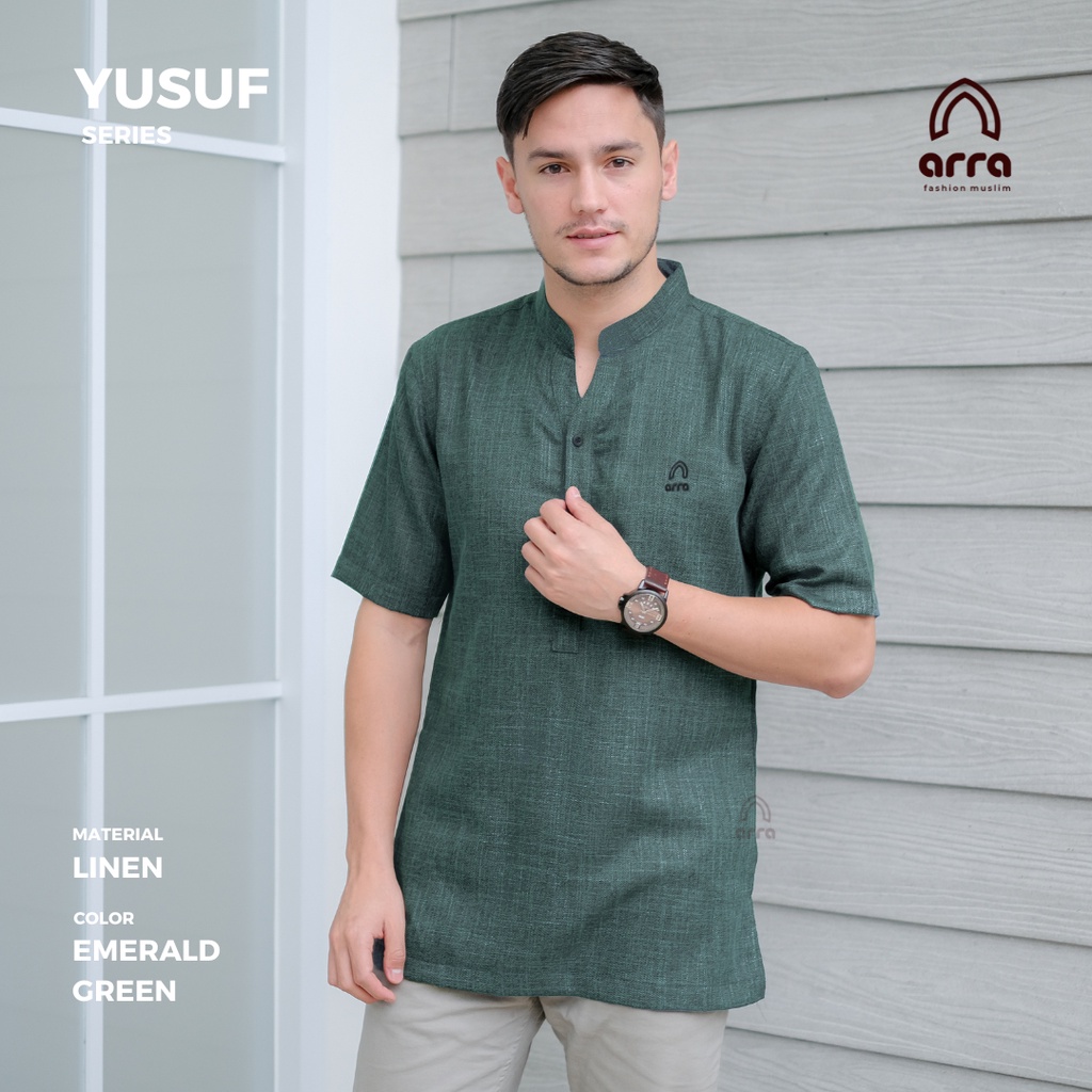 Baju Koko Kurta Pria Dewasa Lengan Pendek Arra Yusuf