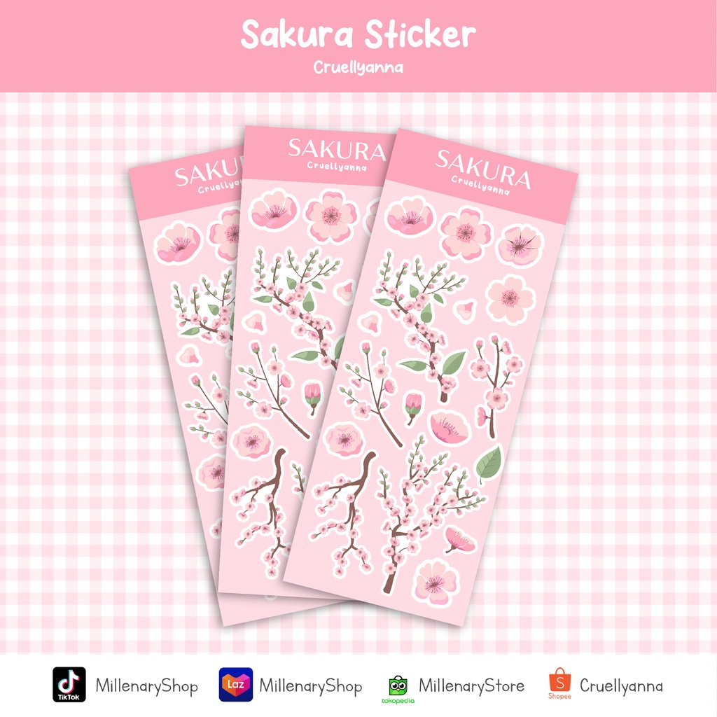 

Bunga Sakura flower Sticker Sheet