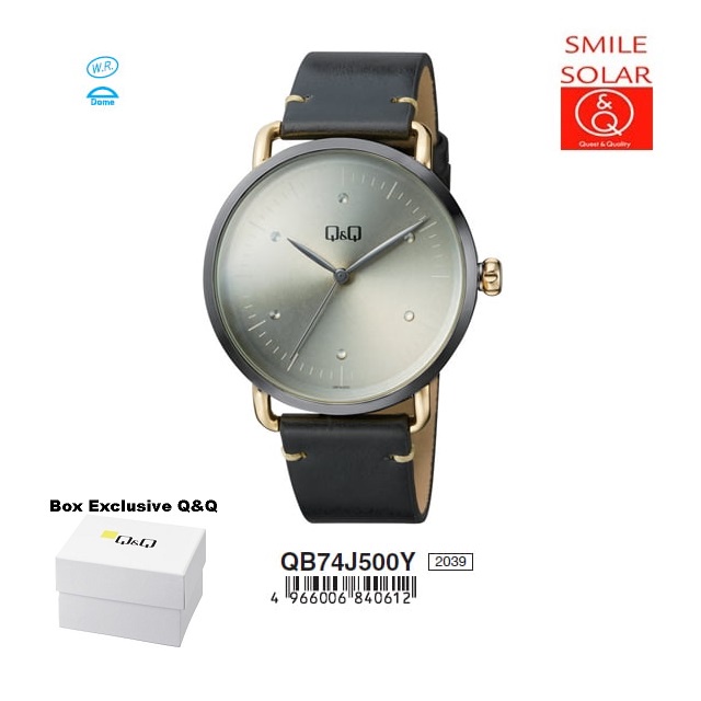 Jam Tangan Pria Classic Casual Kulit Leather Analog Original Q&amp;Q QnQ QQ QB74 QB74J Series