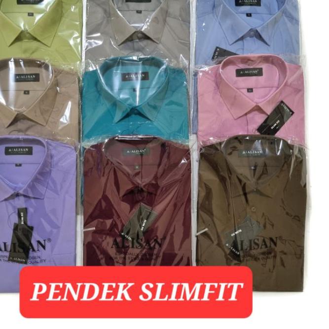 ✩ KEMEJA ALISAN PENDEK SLIMFIT ❉