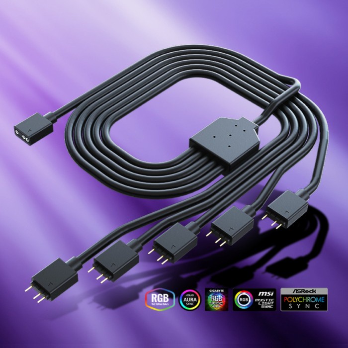 Terlaris Cooler Master Addressable Rgb 1-To-5 Argb Splitter Cable