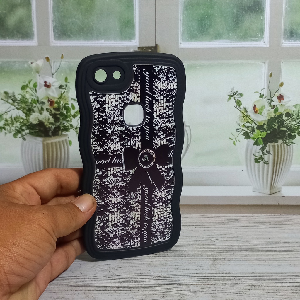 Case Vivo 1802 Softcase Gelombang Black Motif Pita Vivo Y83