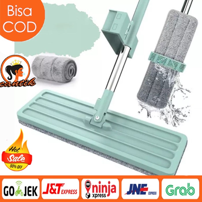 HC Alat Pel Lantai Tarik Flat Mop Peras Tanpa Tangan Ultra Mop Pembersih lantai / Alat Sapu Pel Lantai Tarik Dorong Ultra Mop Lipat Praktis Microfiber / Peralatan Kebersihan Rumah Serbaguna Flat Handsfree / Kain Lap Pembersih Lantai Dinding Langit Rotasi