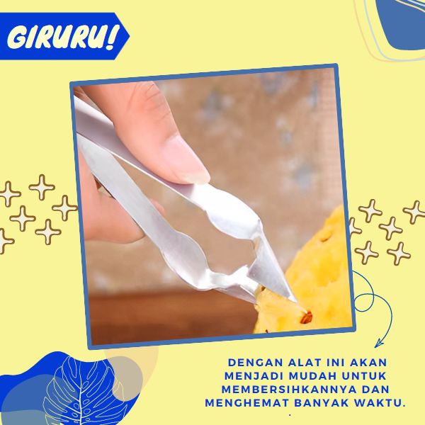 Capitan Nanas / Pencapit Mata Nanas / Pencabut Mata Nanas Bahan Stainless Steel / Capit Capitan Mata Nanas Pencabut Pencabit Stainless Steel Alat Kupas Pisau Lebaran Kue Jepitan / Capitan Penjepit Pengupas Mata Nanas Dapur Stainless Steel Pineapple Seed