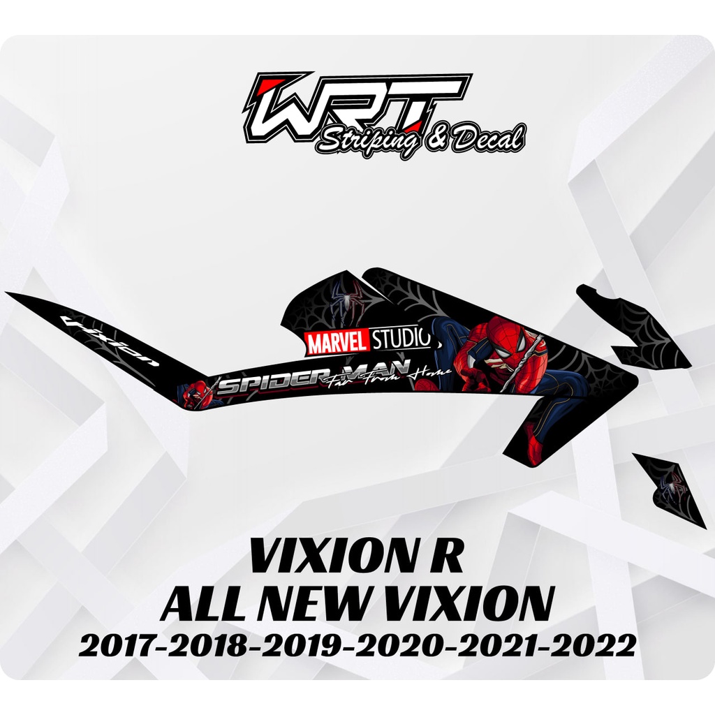 Striping Stiker Decal Vixion R All New 2017 2018 2019 2020 2021 2022 2023 Spiderman