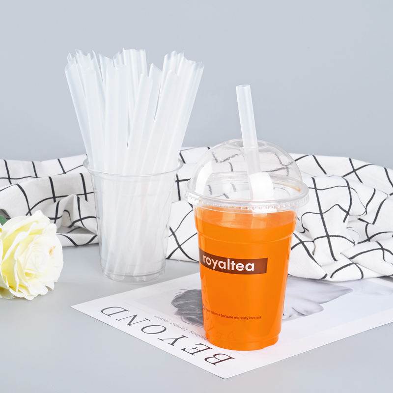 Sedotan Plastik Boba perlengkapan minuman steril isi 100 Pcs