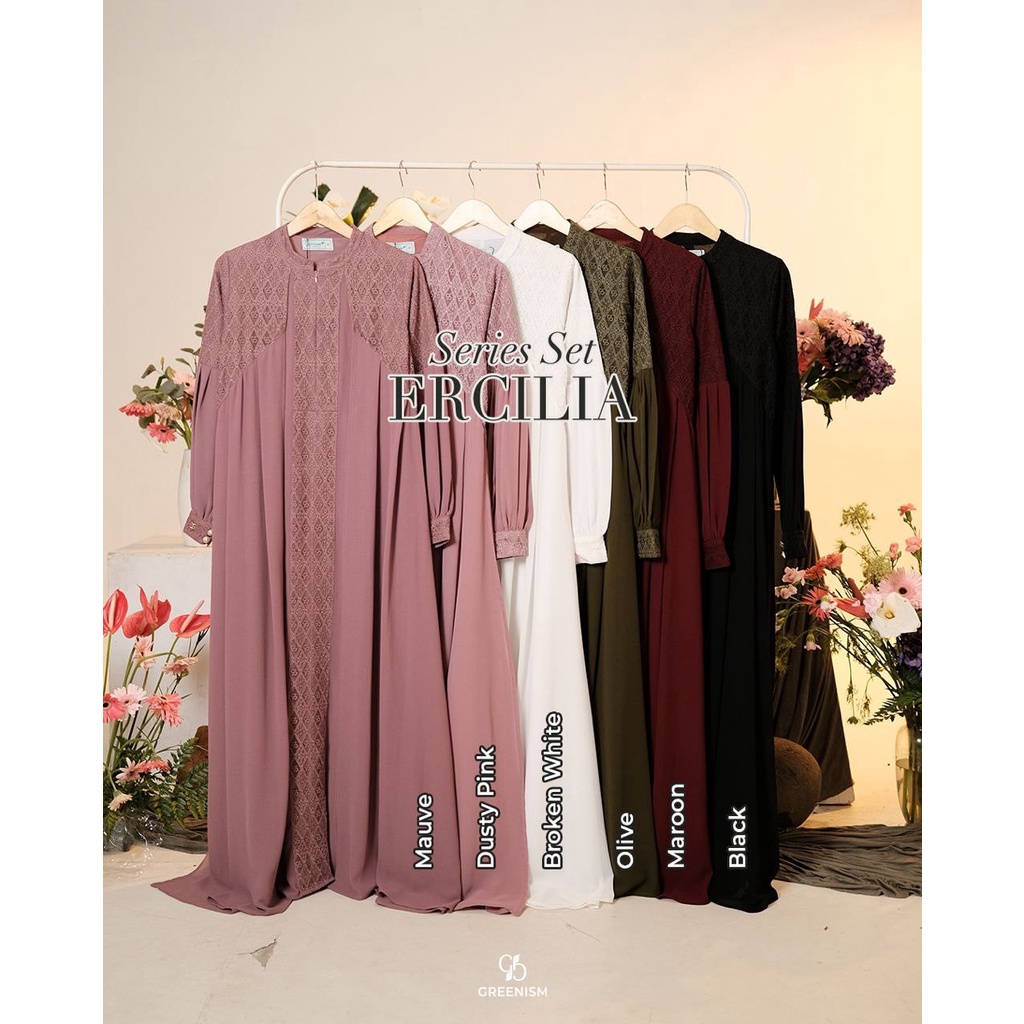GAMIS BROKAT CANTIK SYARI | ERCILIA DRESS SERIES BY GREENISM