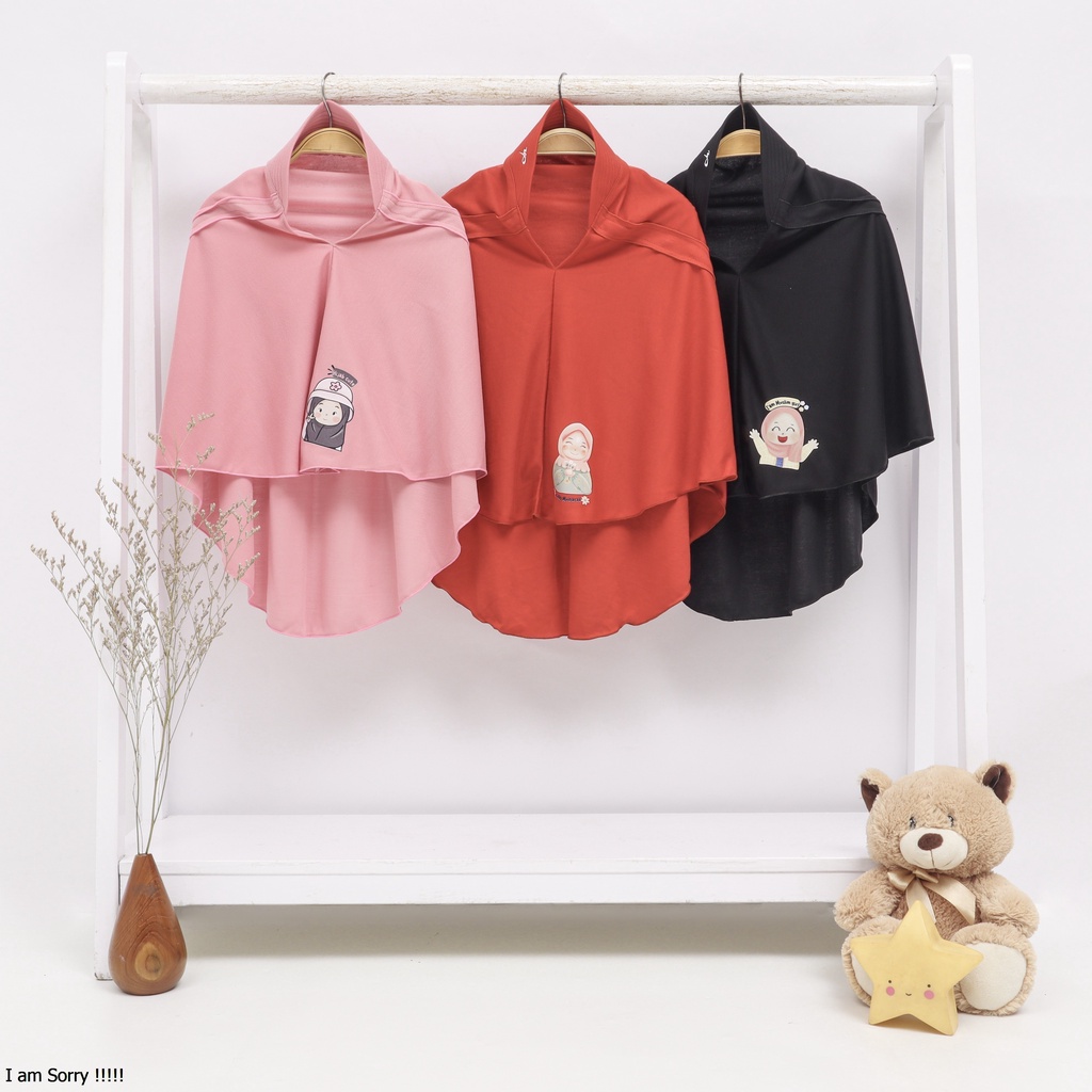 Jilbab Instan Serut Bahan Kaos Size S ( TK) - Gambar Anak Muslim