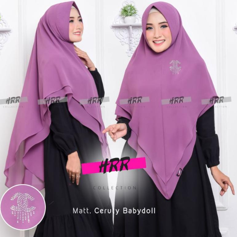 TERMURAH KHIMAR 2 LAYER RUNCING, HIJAB 2 LAYER LANCIP JUMBO