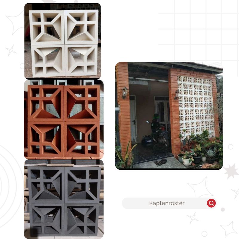 Roster Beton Minimalis Motif Diamond