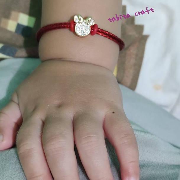 HARGA BERSAHABAT Gelang Anak tali kawat anti air/Xuping minnie mickey/pandora gelang kawat