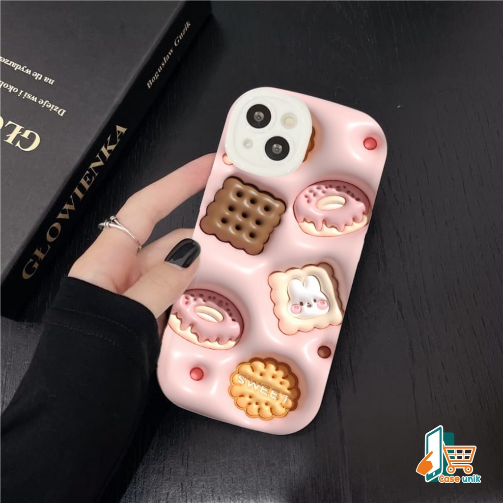 SS146 SOFTCASE MOTIF COOKIES AKSEN 3D FOR IPHONE 6 6+ 7 8 7+ 8+ X XS XR XS MAX 11 12 13 14 PRO MAX 14 MAX CS5399