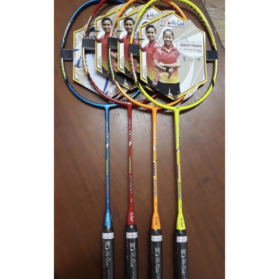 Raket Badminton Hiqua Hq Eccoboots 6000/7000/8000/9000 Kuat 32 Lbs Ori