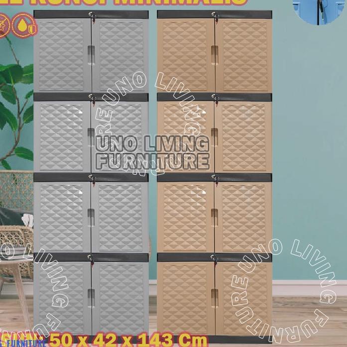 ❋ FULL KUNCI LEMARI PAKAIAN PLASTIK FULL KUNCI 4 SUSUN LEMARI TABITHA PENGUNCIAN TABITHA 4 SUSUN ✻